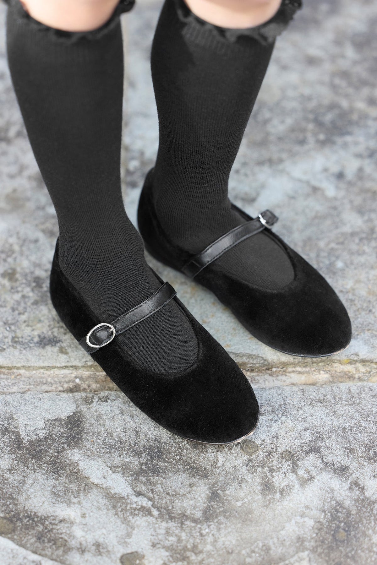 Ballerines en velours - Noir