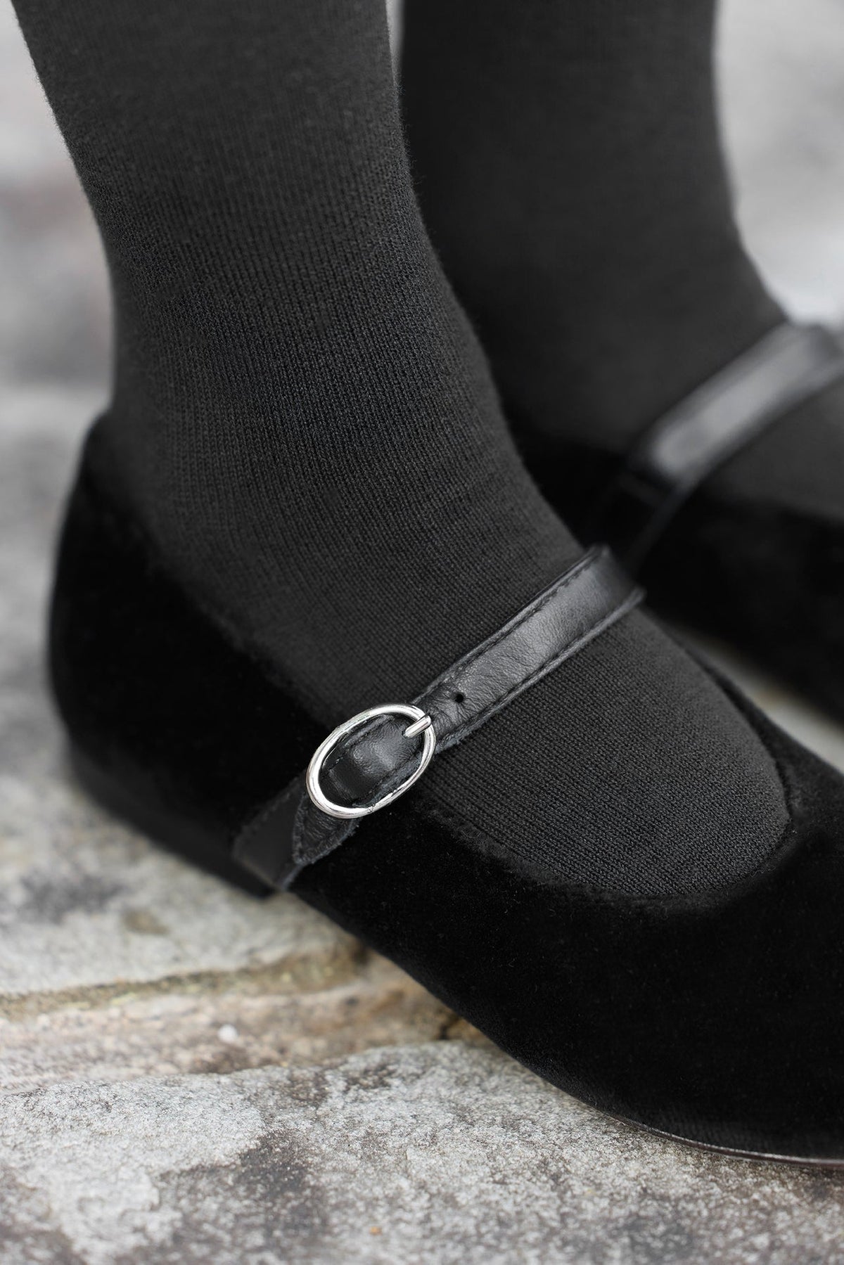 Ballerines en velours - Noir