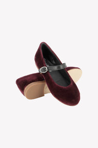 Ballerines en velours - Aubergine