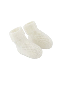 Chaussons - Ecru 100% cachemire