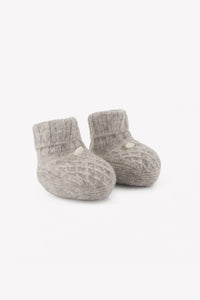 Gris Chiné Clair / Chaussons - Gris Clair 100% Cachemire