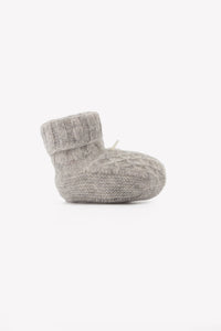 Gris Chiné Clair / Chaussons - Gris Clair 100% Cachemire