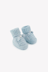 Chaussons en laine - Bleu céleste
