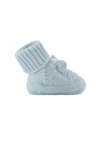 Chaussons - Bleu chiné laine