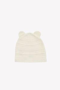 Bonnet à oreilles d’ourson en laine - Nacre