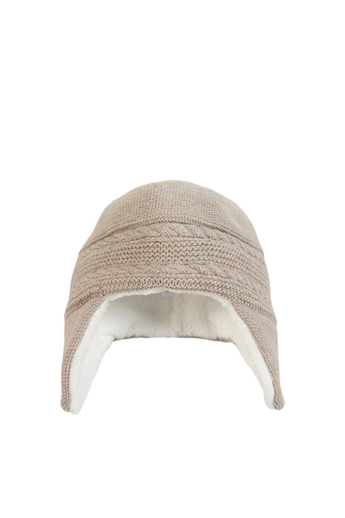 Bonnet en tricot chiné - Greige