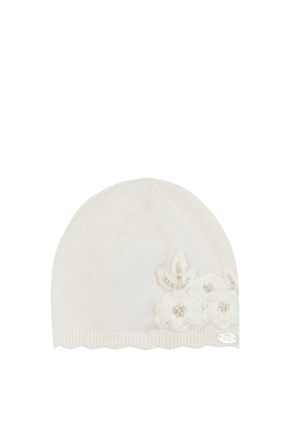 Bonnet - Ecru broderie fleurs