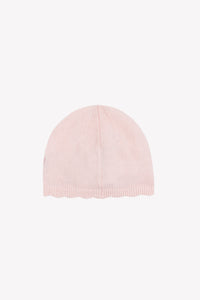 Bonnet - Rose pâle broderie fleurs
