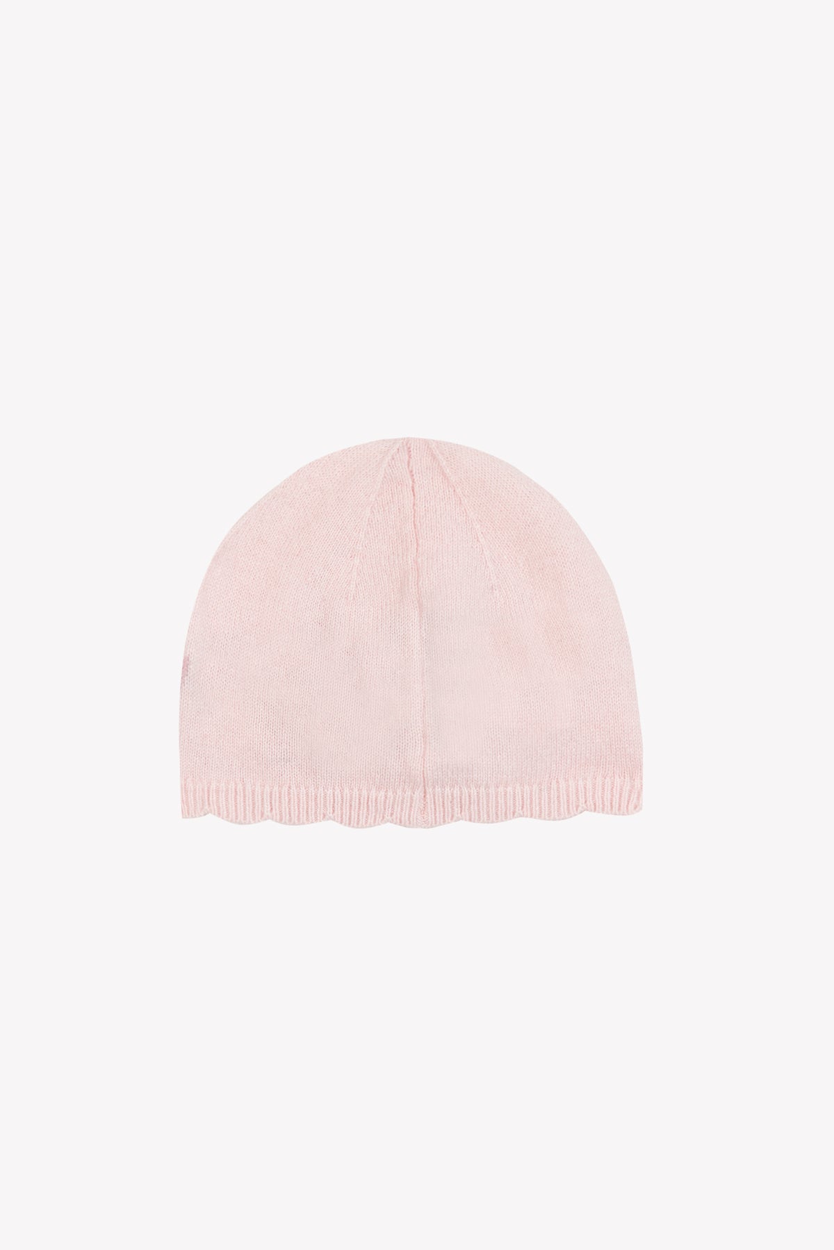 Bonnet - Rose pâle broderie fleurs