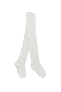 Winter Garden cotton tights - Nacre
