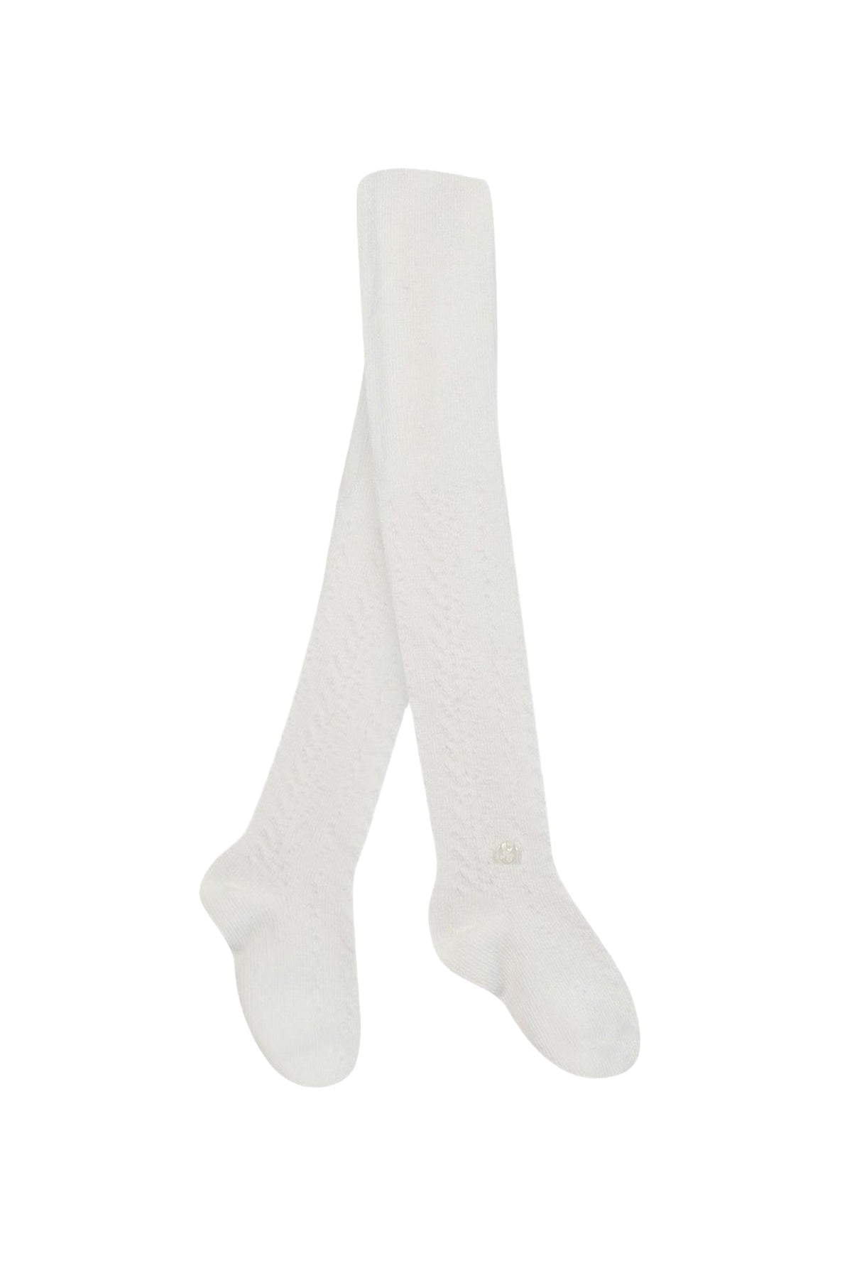 Winter Garden cotton tights - Nacre