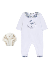 Coffret pyjama et doudou - Bleu inspiration Toile de Jouy