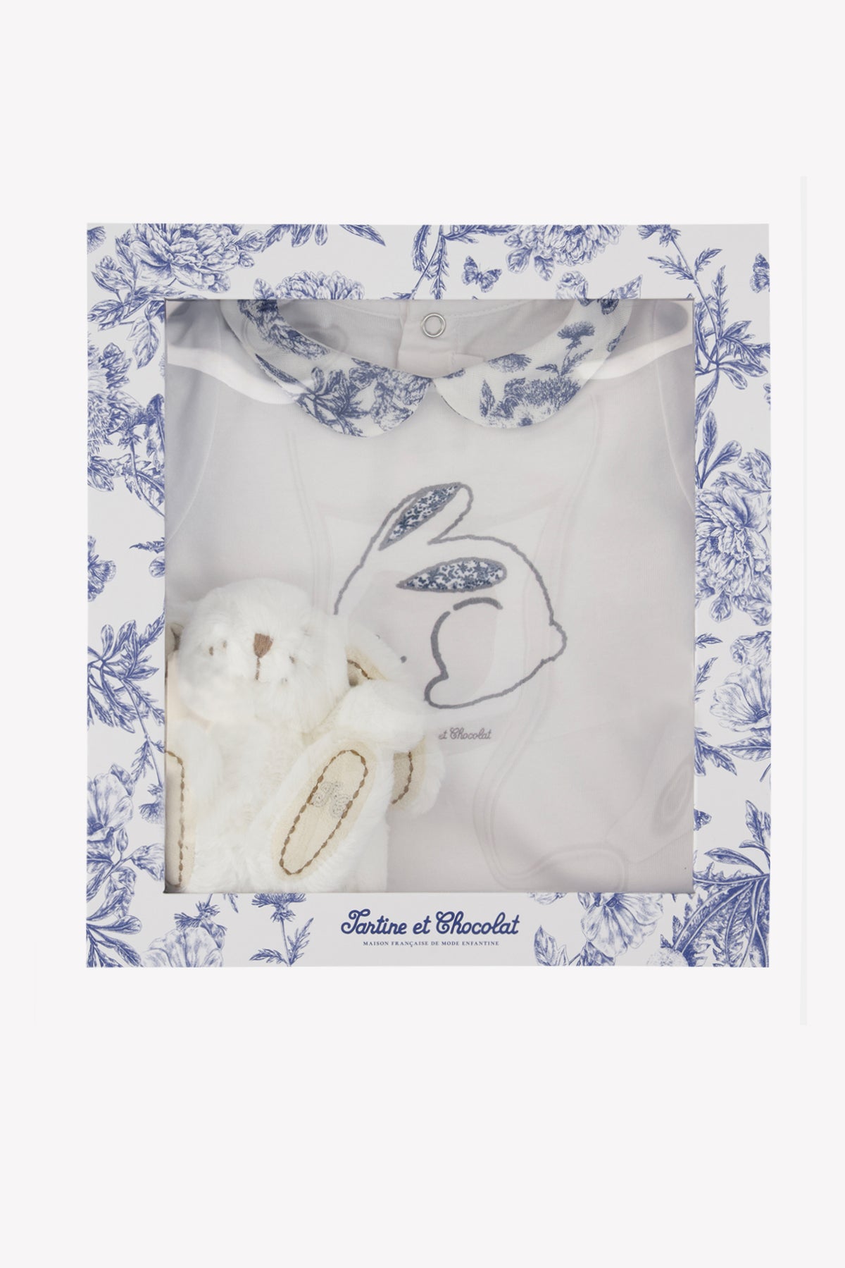 Blanc / Coffret Pyjama Et Doudou - Bleu Inspiration Toile De Jouy