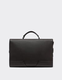 Sac de sport unisexe en cuir grainé - Marrone Scuro