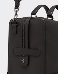 Sac de sport unisexe en cuir grainé - Marrone Scuro