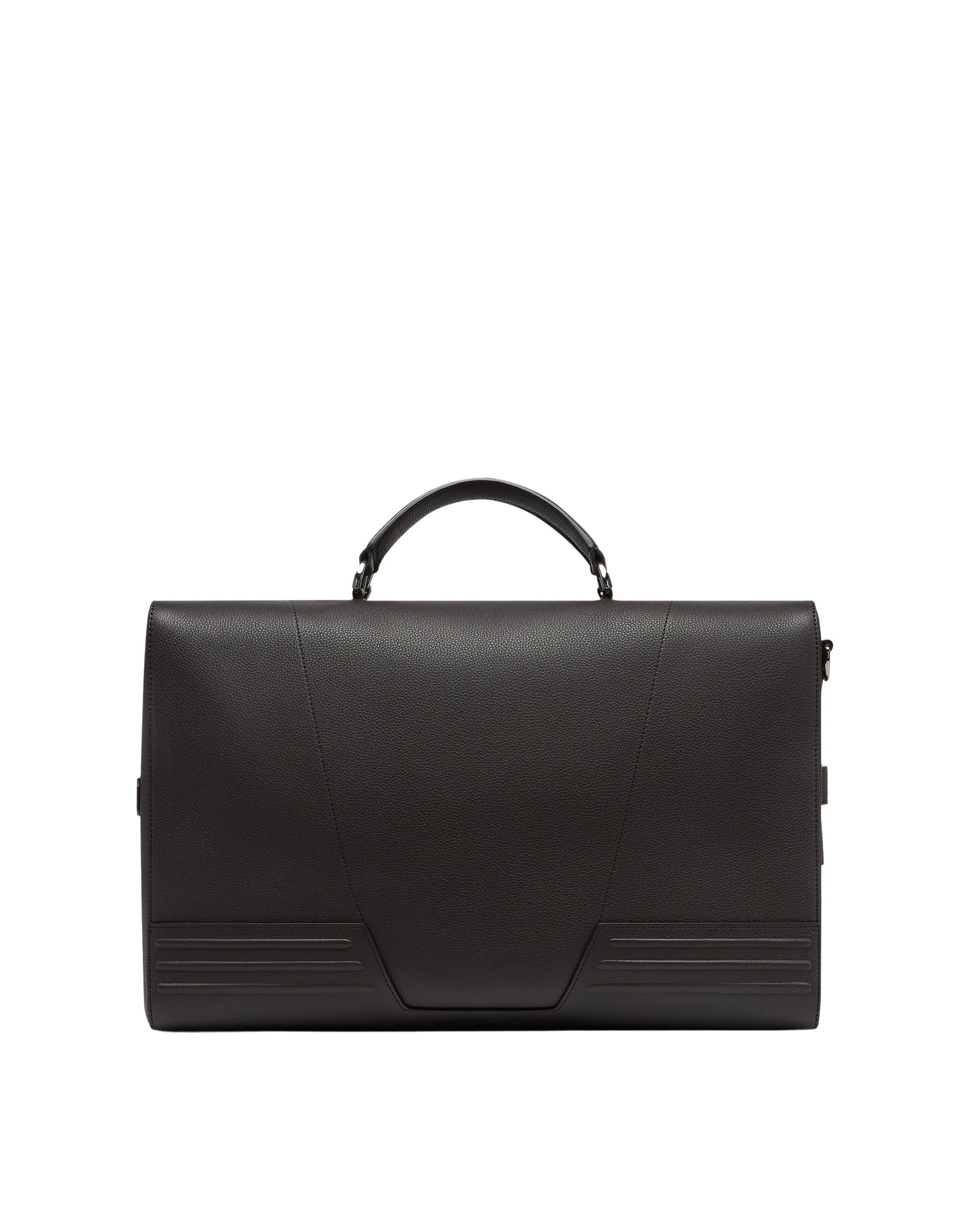 Sac de sport unisexe en cuir grainé - Marrone Scuro