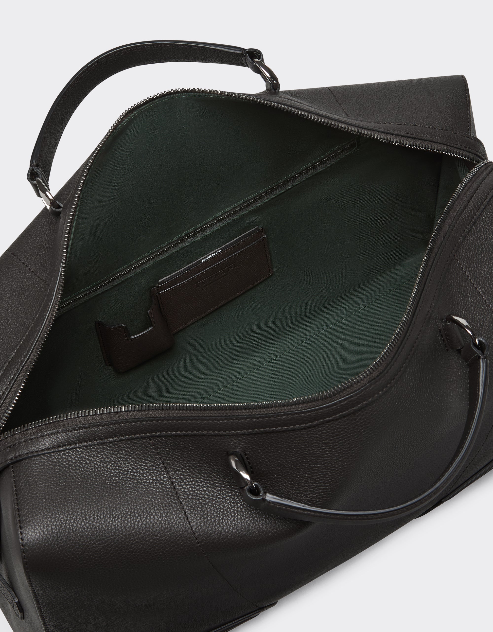 Sac de sport unisexe en cuir grainé - Marrone Scuro