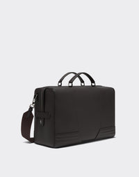 Sac de sport unisexe en cuir grainé - Marrone Scuro