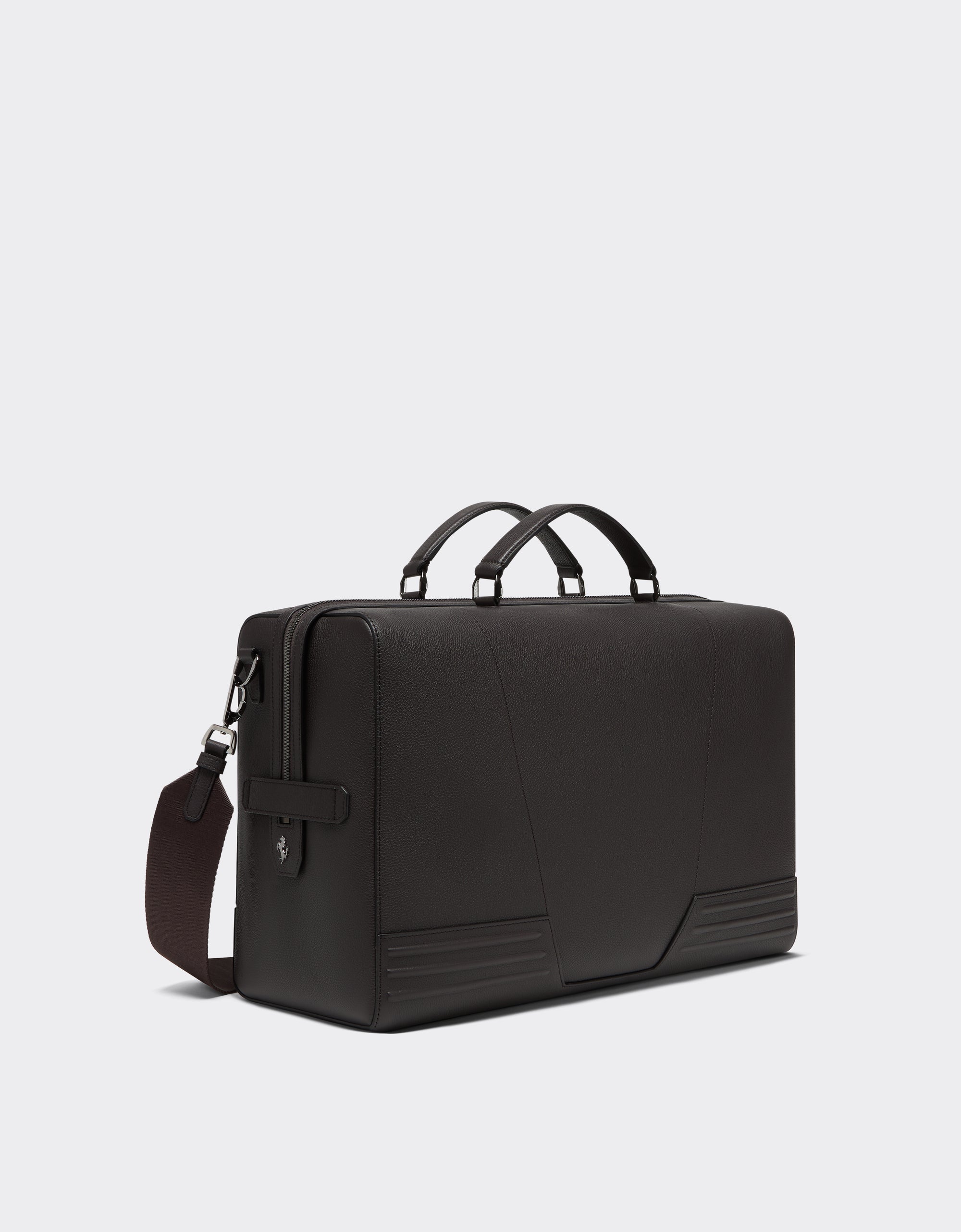 Sac de sport unisexe en cuir grainé - Marrone Scuro
