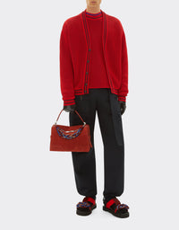 Unisex handbag Ferrari GT in suede - Terra Bruciata