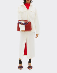 Unisex handbag Ferrari GT in suede - Terra Bruciata