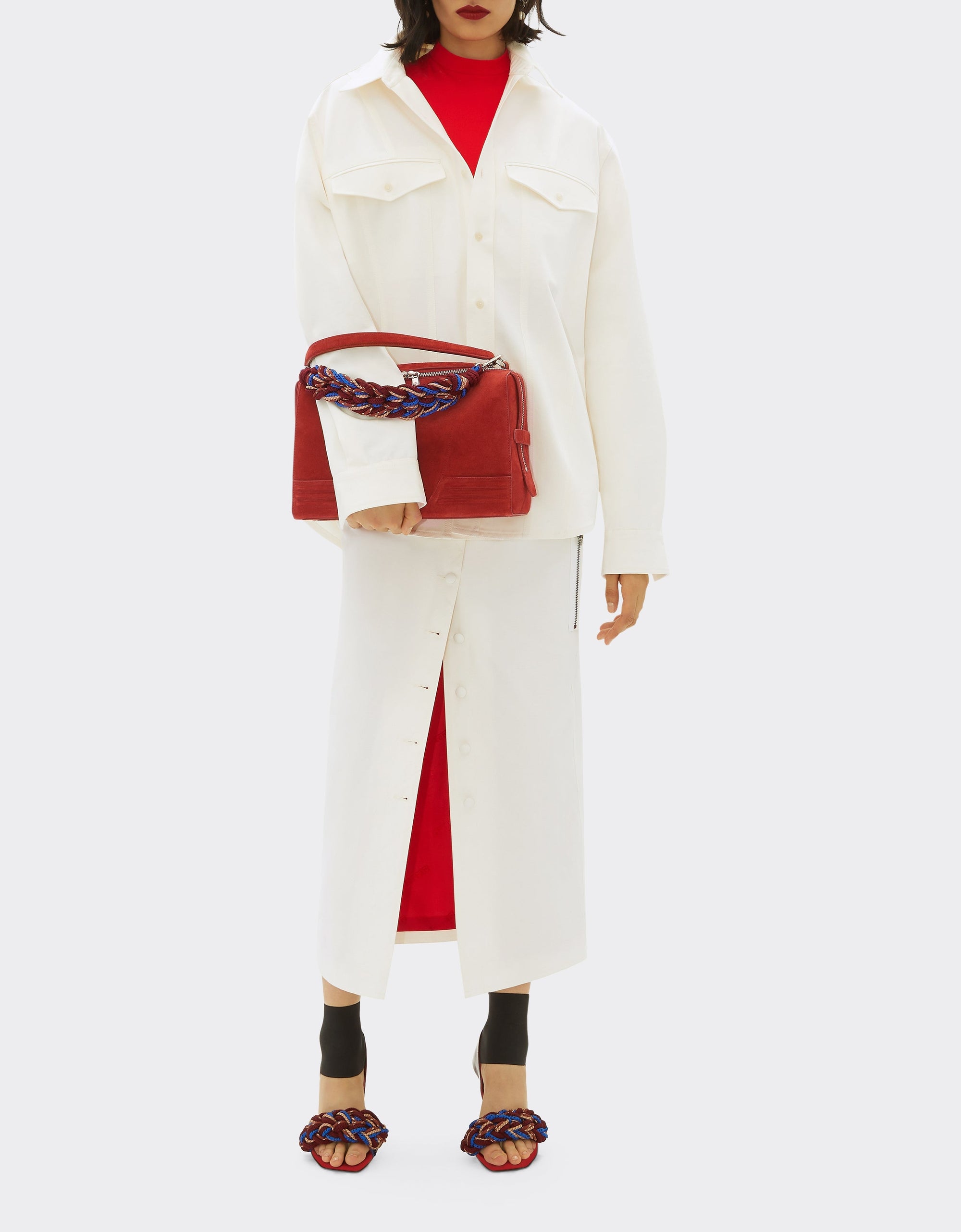 Unisex handbag Ferrari GT in suede - Terra Bruciata