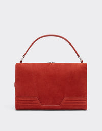 Unisex handbag Ferrari GT in suede - Terra Bruciata