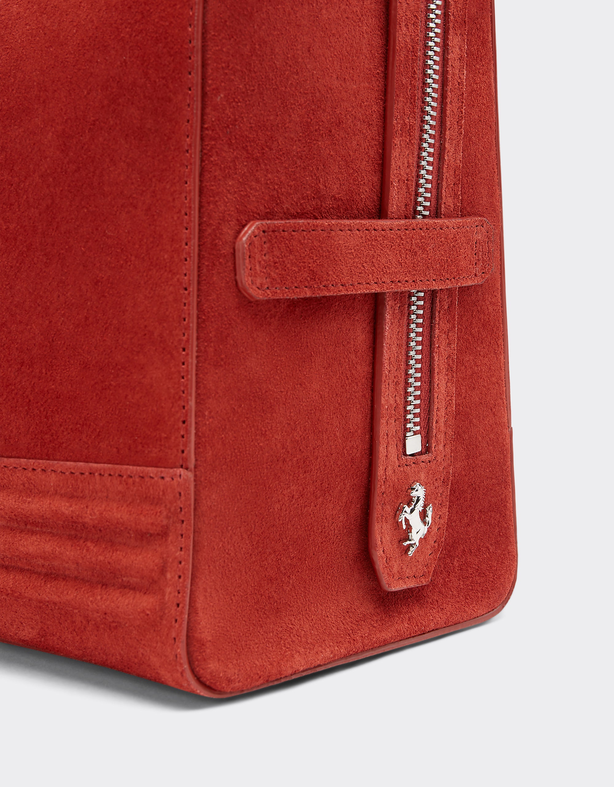 Unisex handbag Ferrari GT in suede - Terra Bruciata