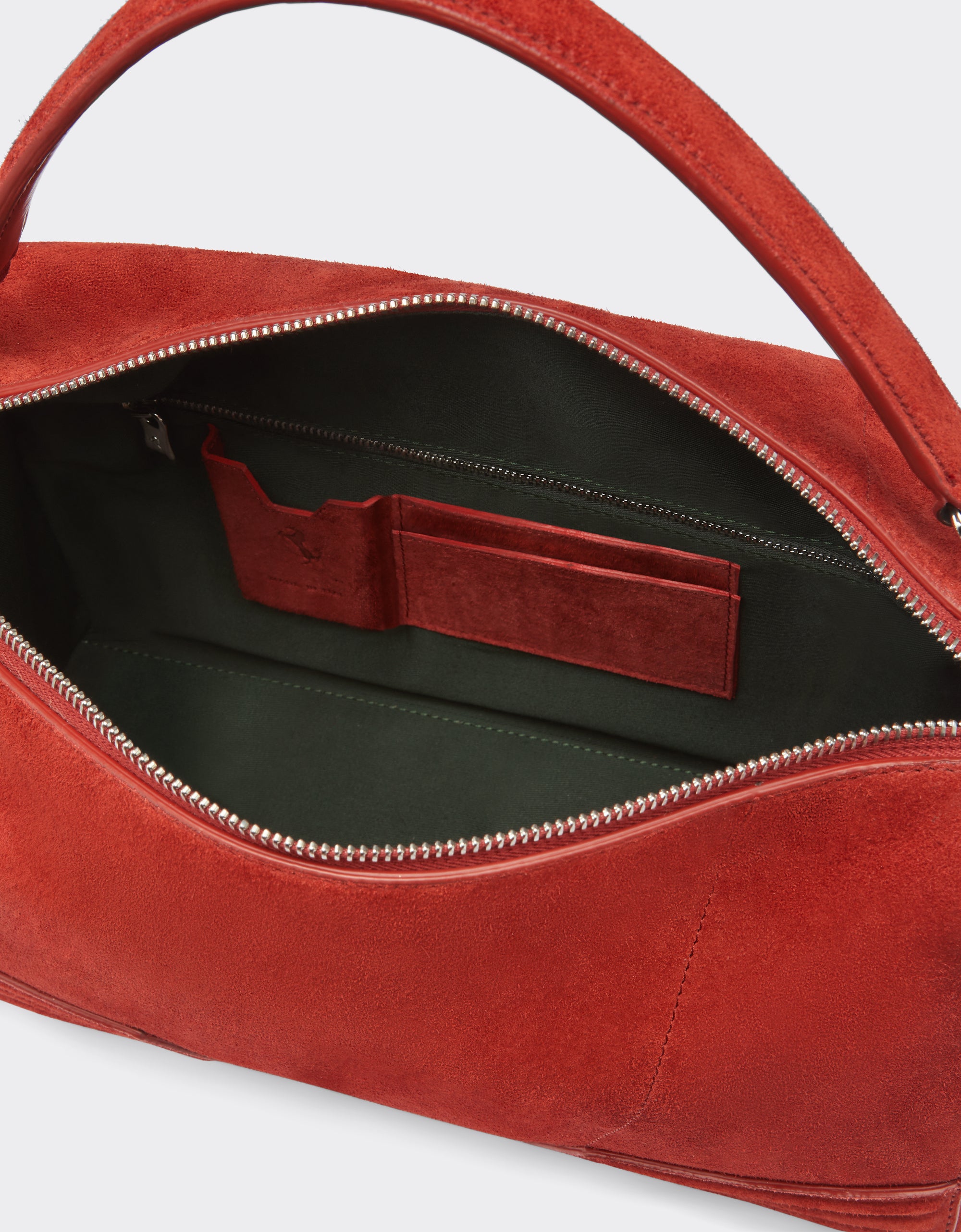 Unisex handbag Ferrari GT in suede - Terra Bruciata