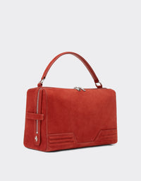 Unisex handbag Ferrari GT in suede - Terra Bruciata