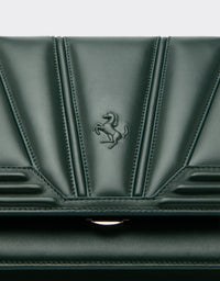 Sac à main unisexe Ferrari GT avec motifs 3D en cuir - Dark Green
