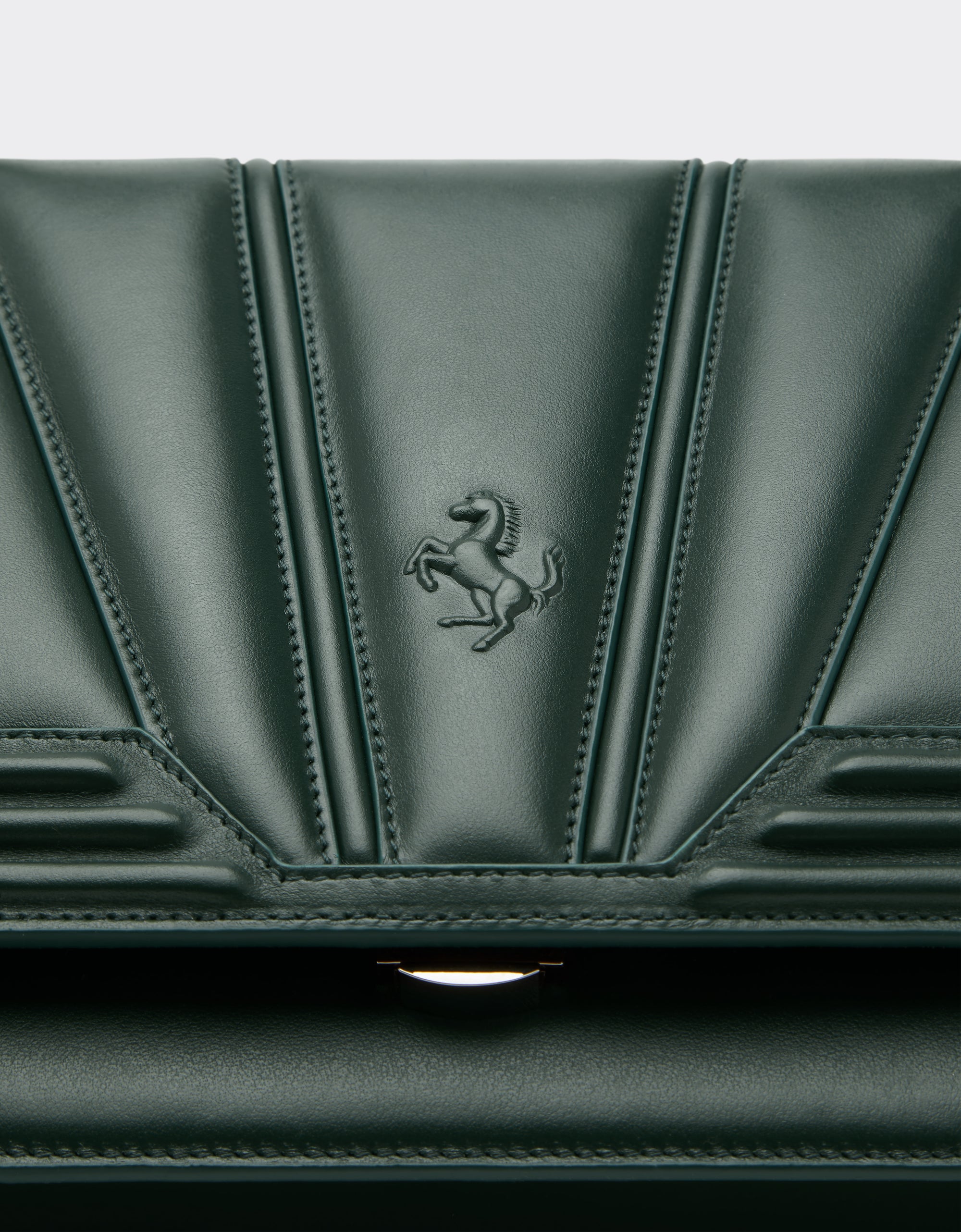 Sac à main unisexe Ferrari GT avec motifs 3D en cuir - Dark Green