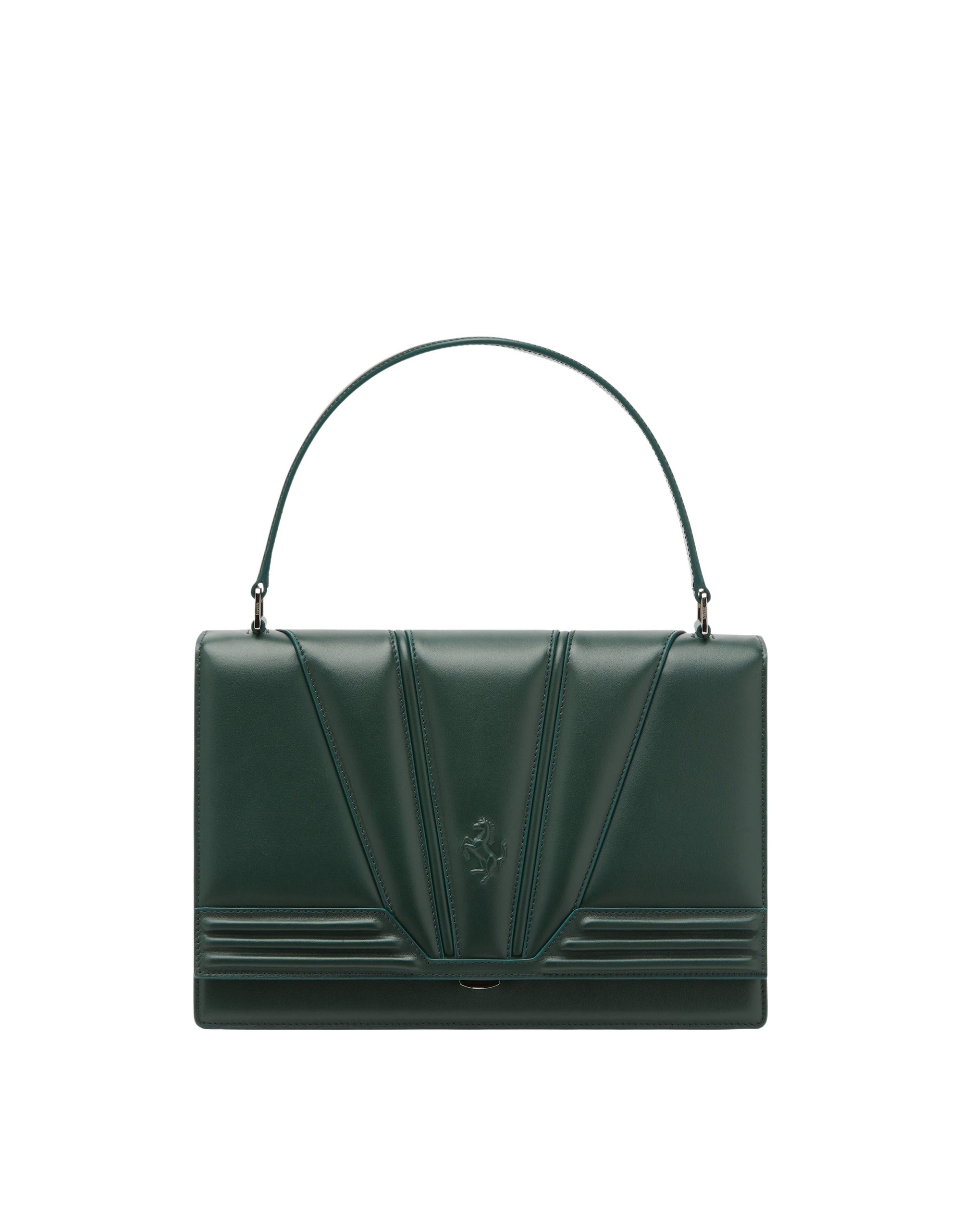 Sac à main unisexe Ferrari GT avec motifs 3D en cuir - Dark Green