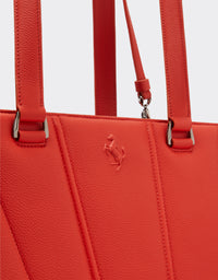 Sac à main unisexe Boston Ferrari GT en cuir - Rosso Dino