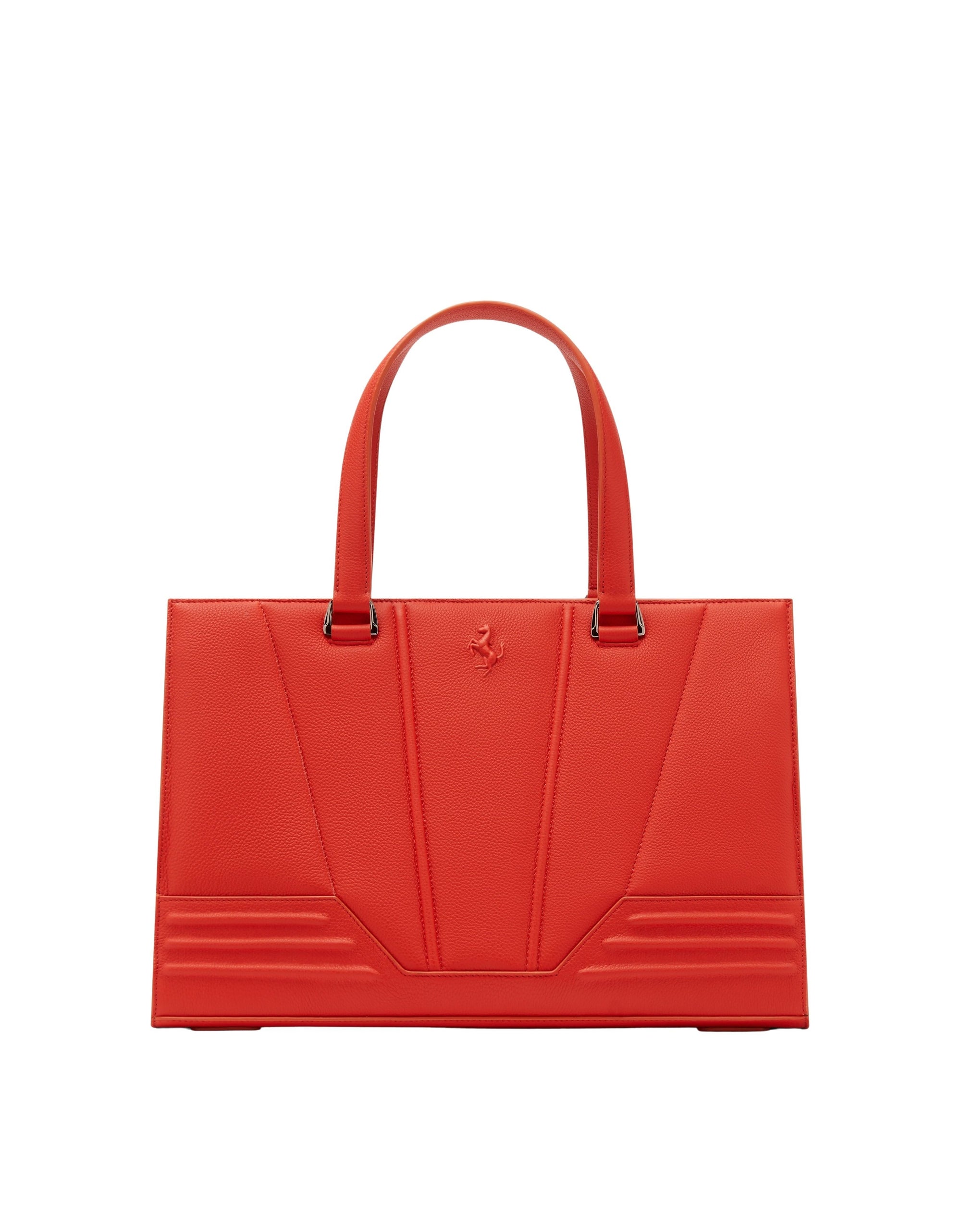 Sac à main unisexe Boston Ferrari GT en cuir - Rosso Dino