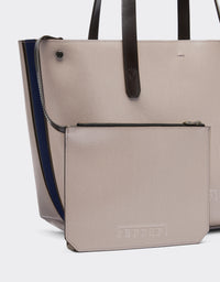 Cabas unisexe avec logo brodé et pochette - Dark Brown