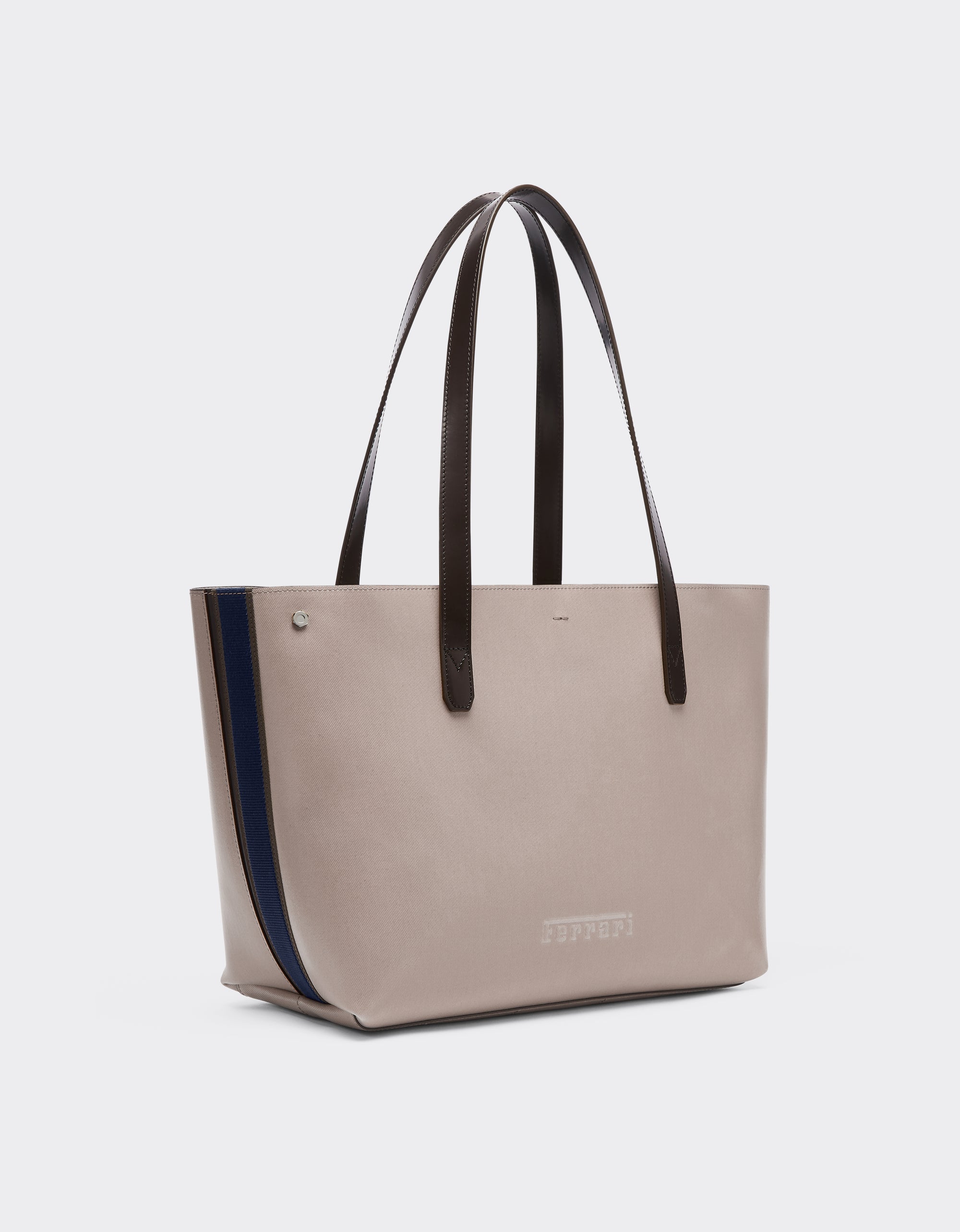 Cabas unisexe avec logo brodé et pochette - Dark Brown