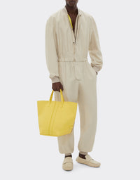 Cabas unisexe en cuir nappa lisse - Giallo Modena