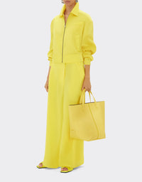 Cabas unisexe en cuir nappa lisse - Giallo Modena