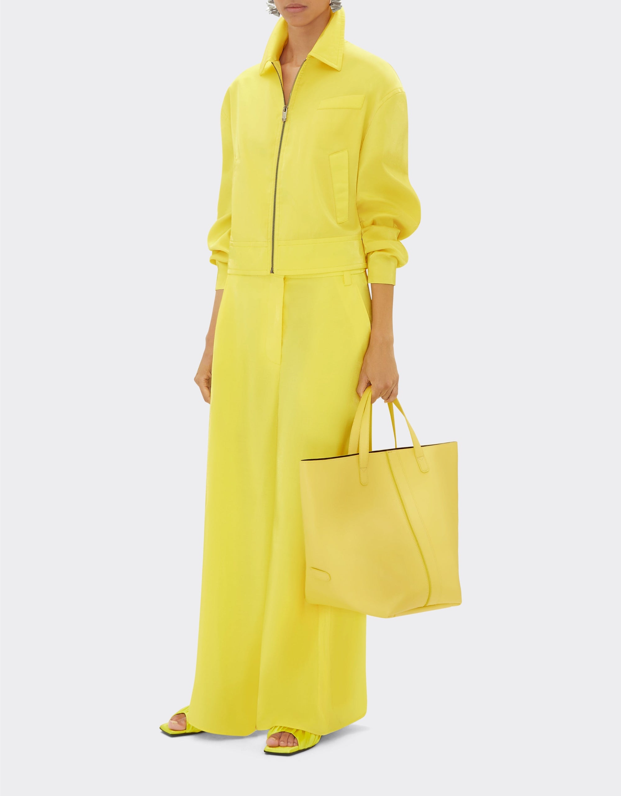 Cabas unisexe en cuir nappa lisse - Giallo Modena