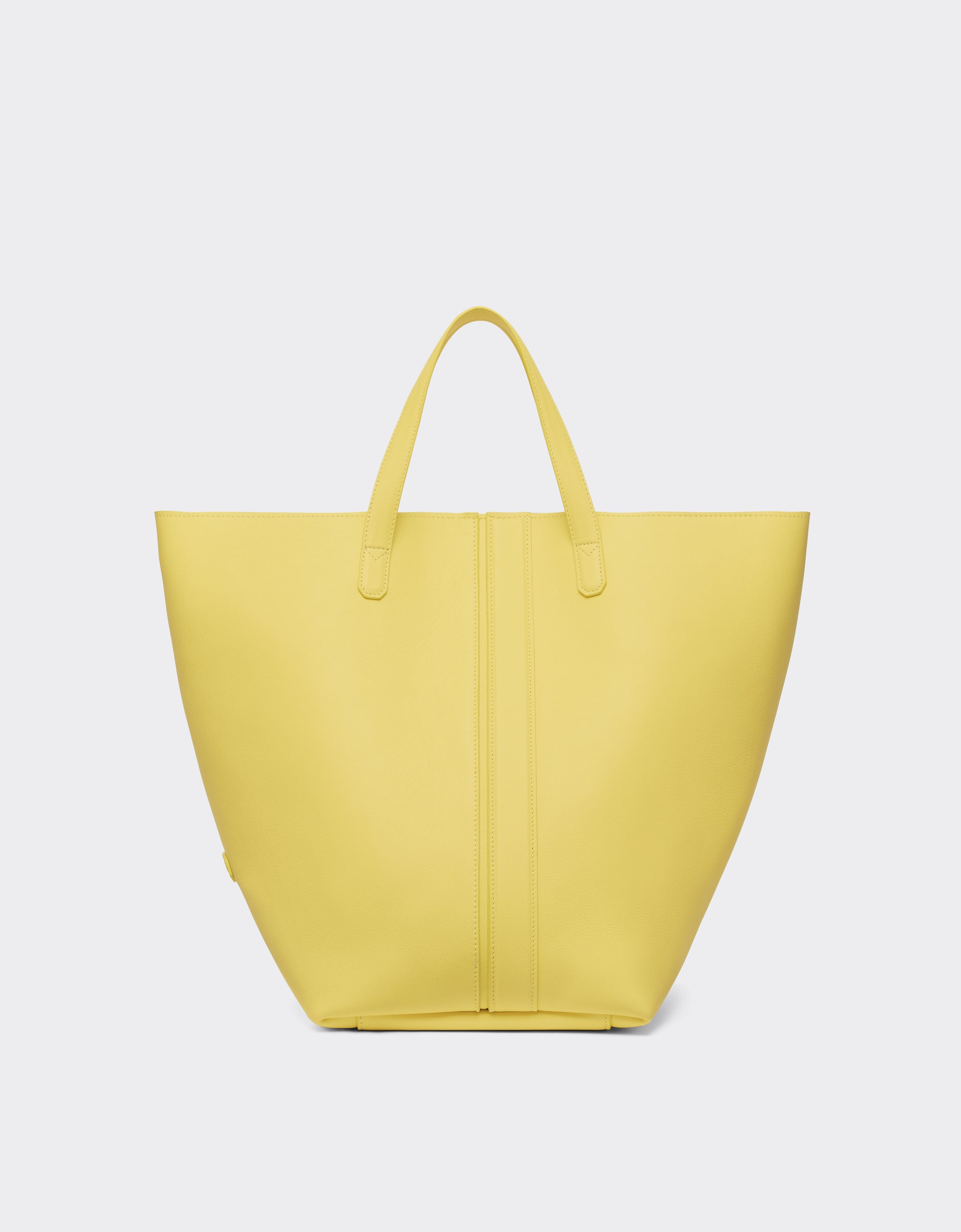 Cabas unisexe en cuir nappa lisse - Giallo Modena