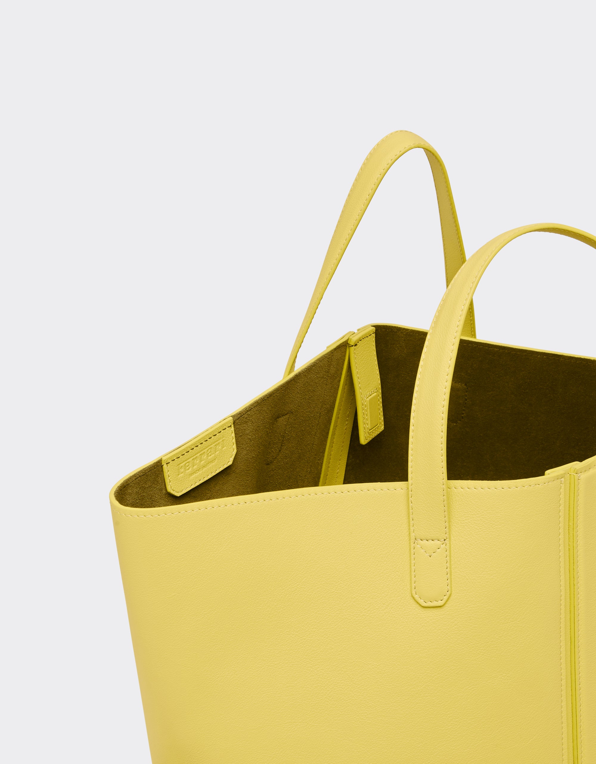 Cabas unisexe en cuir nappa lisse - Giallo Modena