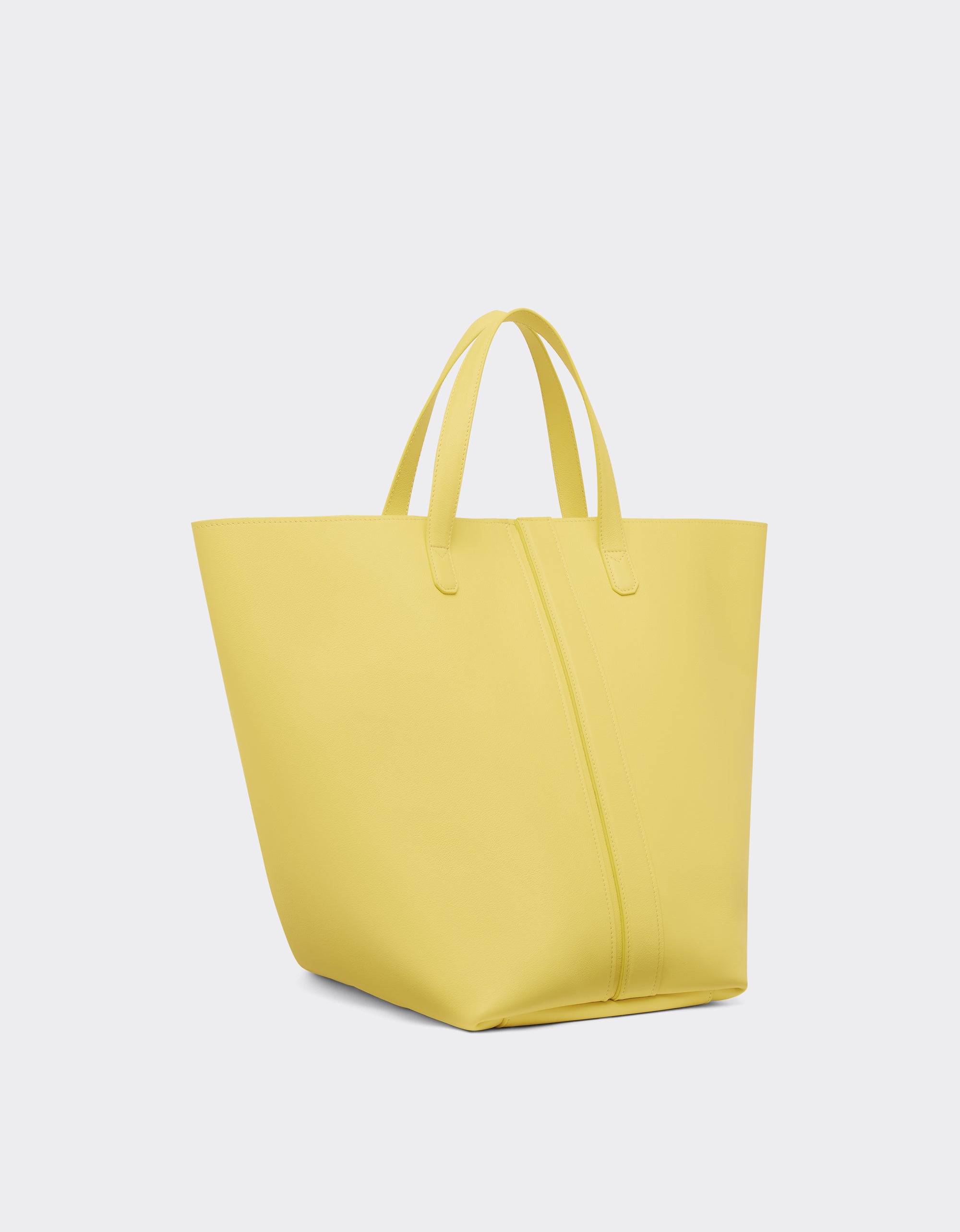 Cabas unisexe en cuir nappa lisse - Giallo Modena