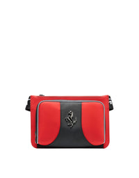 Sac banane unisexe bicolore en cuir - Rosso Corsa