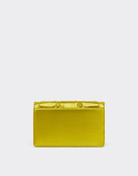 Unisex Ferrari GT chain bag in lamé leather - Blazing Yellow