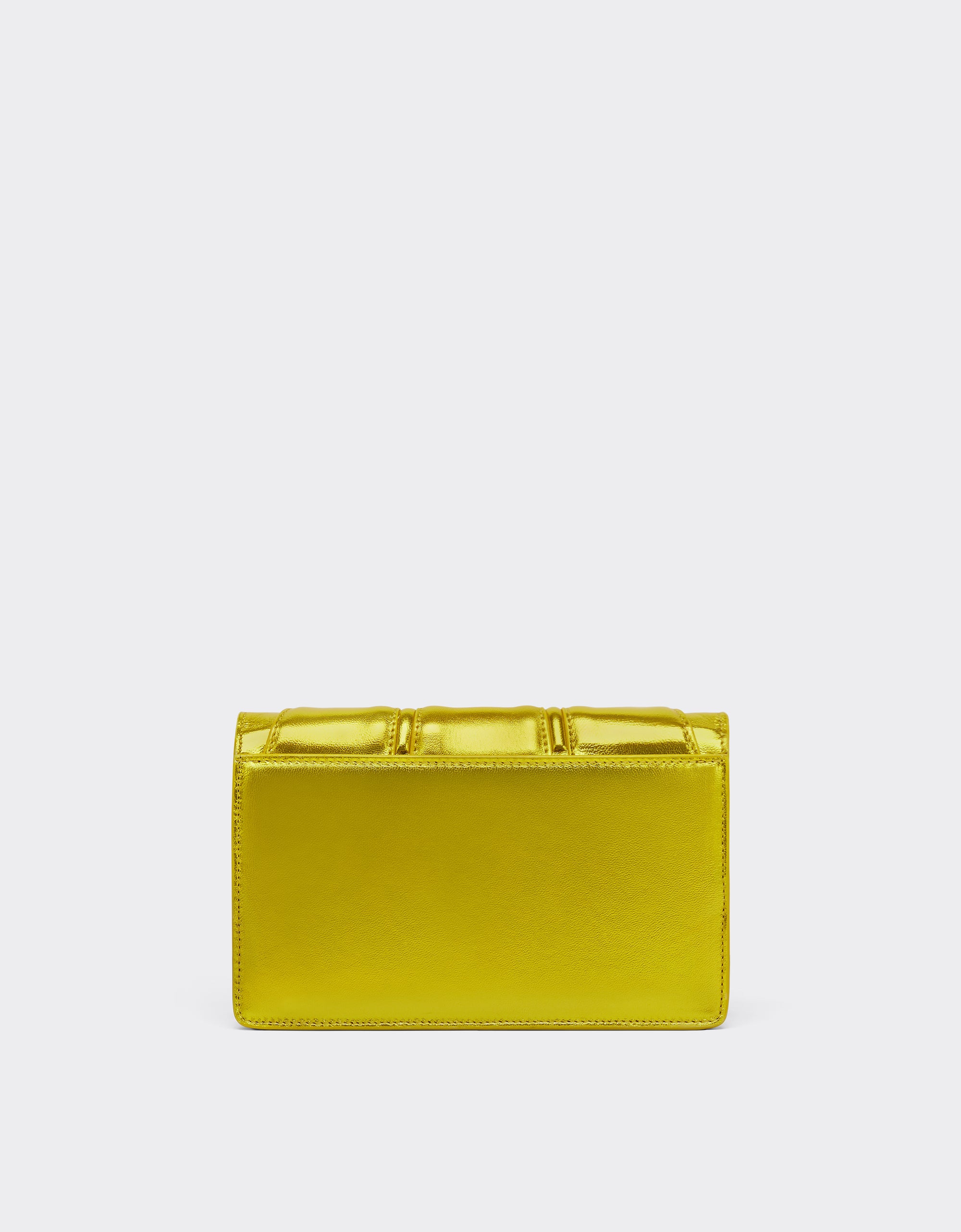Unisex Ferrari GT chain bag in lamé leather - Blazing Yellow
