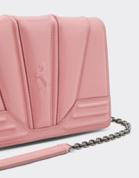 Sac avec chaîne unisexe Ferrari GT en cuir verni - Rosa