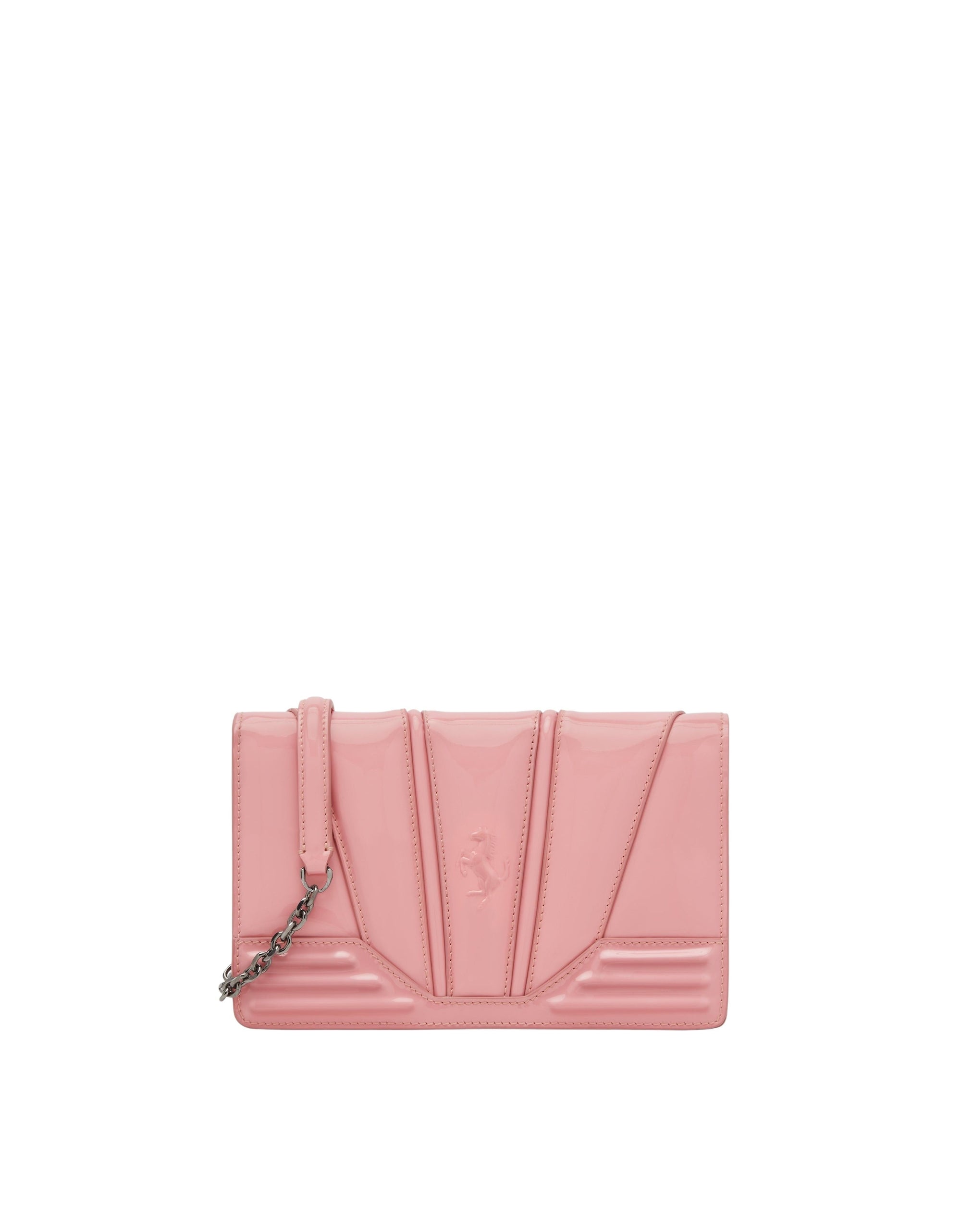 Sac avec chaîne unisexe Ferrari GT en cuir verni - Rosa