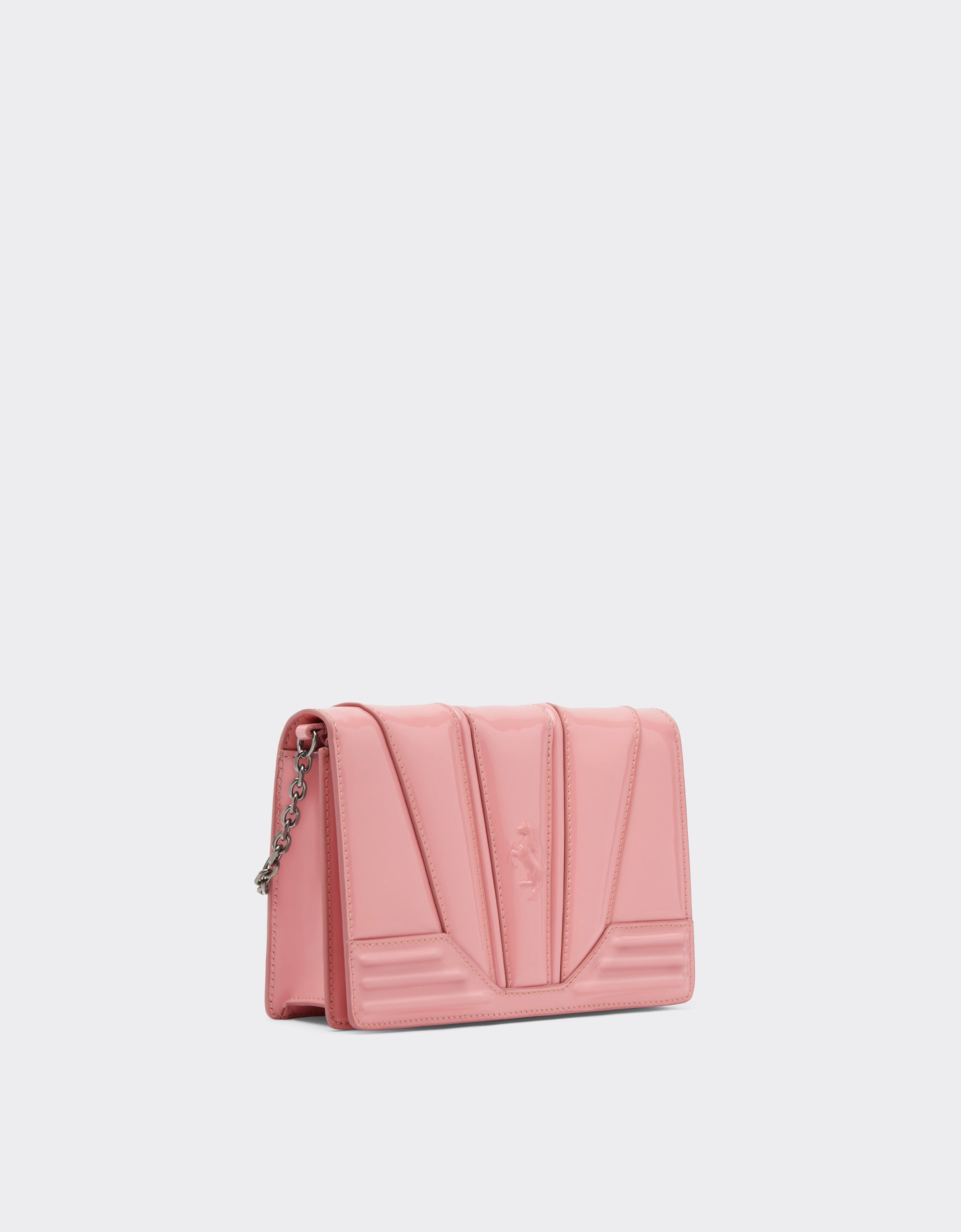 Sac avec chaîne unisexe Ferrari GT en cuir verni - Rosa