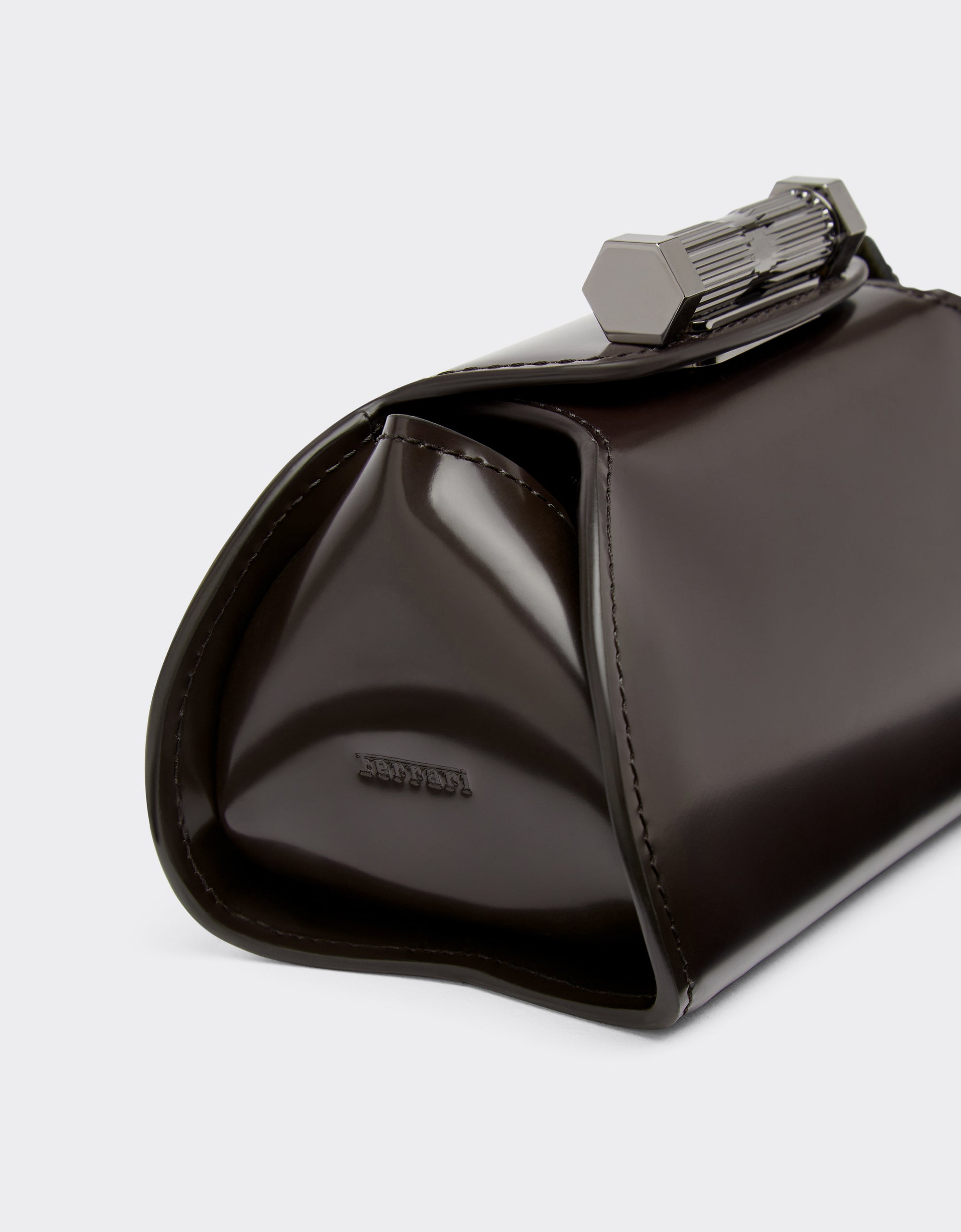 Mini sac Dino Ferrari en cuir - Marrone Scuro
